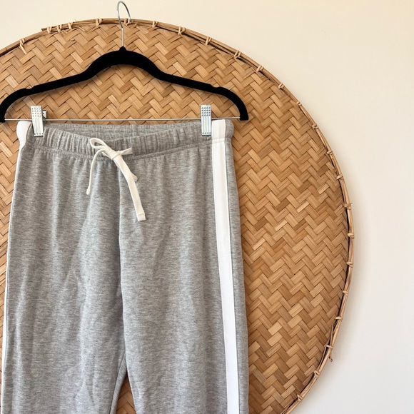 SPLITS59 NWT CONTRAST STRIPED SONIA SWEATPANTS HEATHER GREY& WHITE PREP PREPPY - Picture 11 of 14